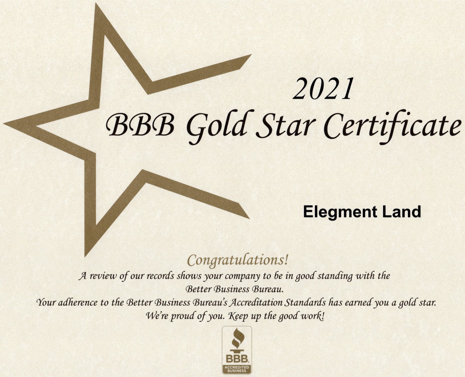 BBB Gold Star 2021
