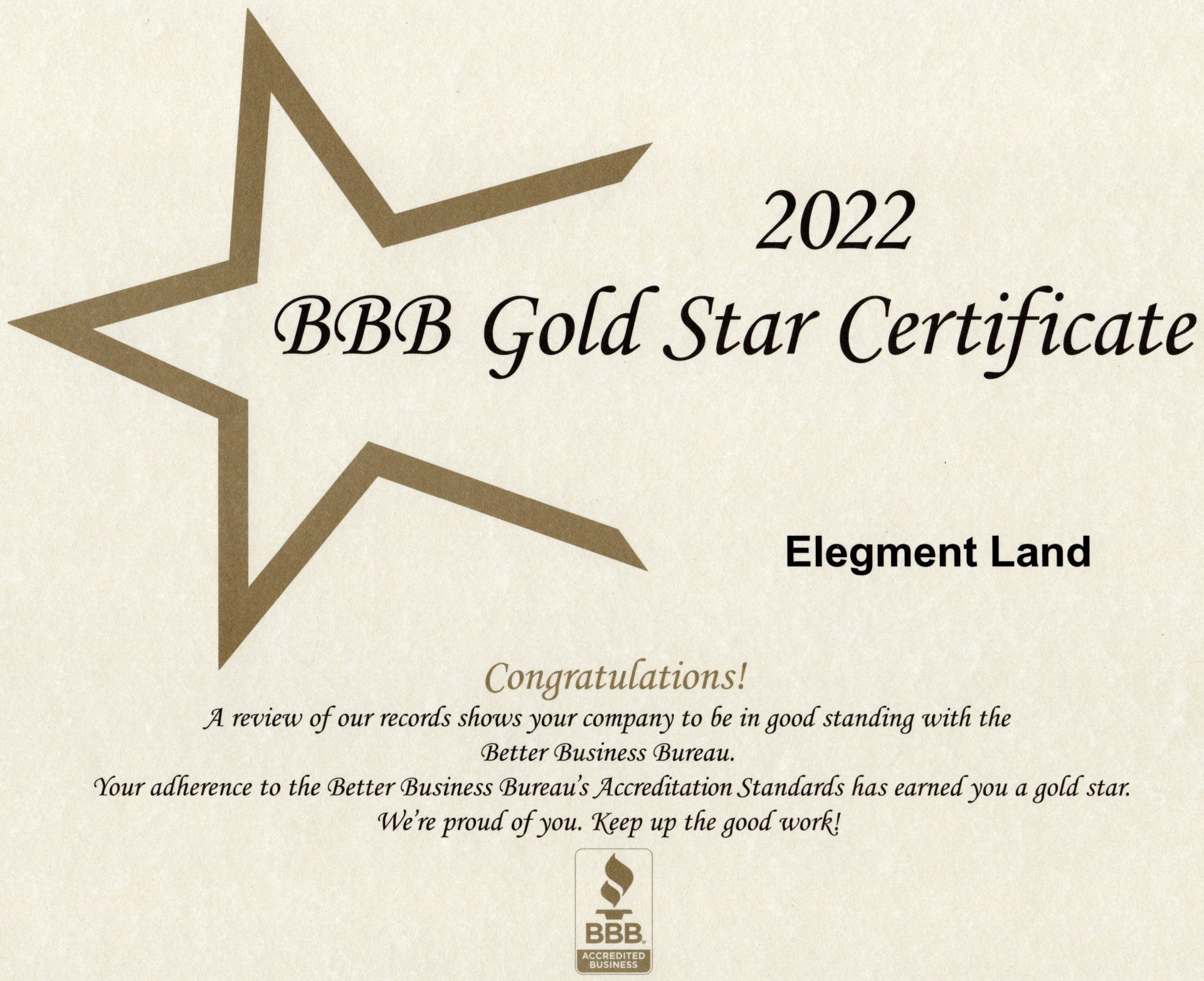 BBB Gold Star 2022